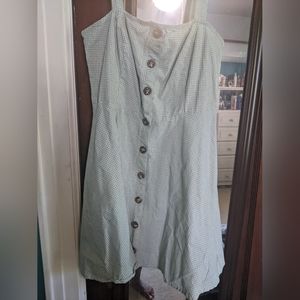 Faux button-down green gingham dress Medium
